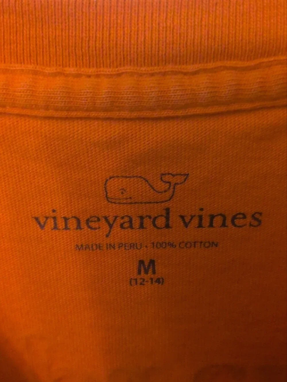Vineyard Vines Orange Tee with Basketball Navy Whale Print